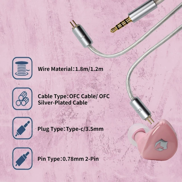 Alt view image 5 of 5 - EPZ G20 in Ear Monitor Earphones HiFi Music IEM for Gaming Earbuds with Mic 3.5mm and Type-C Detachable OFC Cable Ideal for Music,Gaming