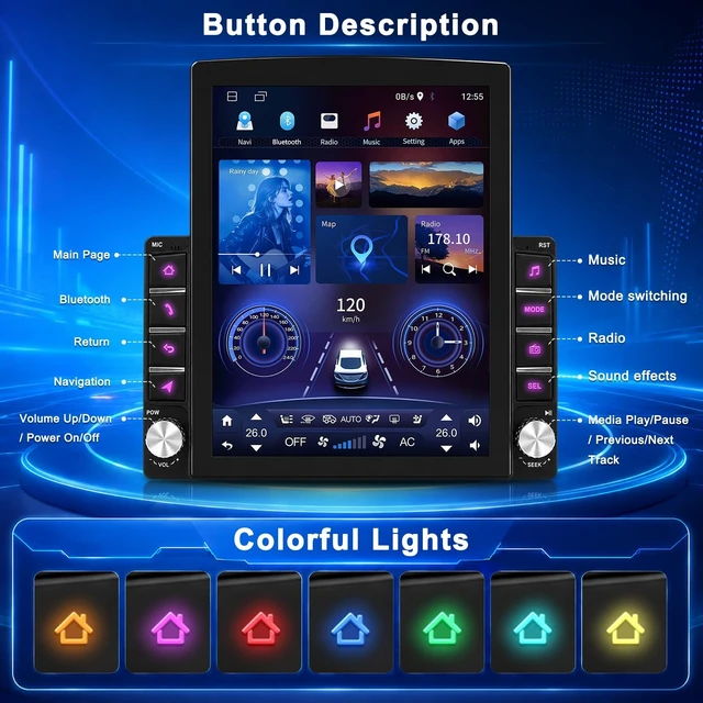 Alt view image 5 of 5 - Car Stereo Radio for Toyota Corolla 2003-2008 CarPlay Android Auto