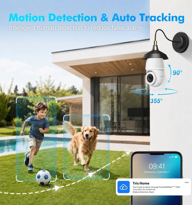 Alt view image 3 of 5 - Light Bulb Security Camera,2K 5G & 2.4G WiFi Bulb Cameras for Home Security
