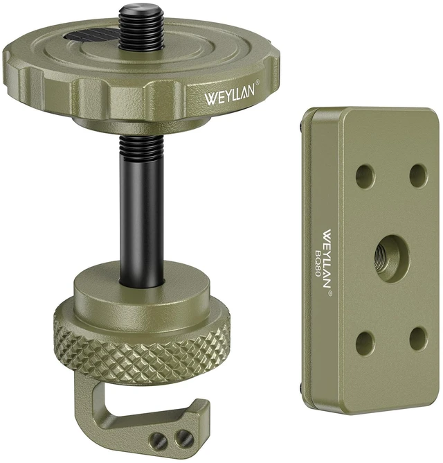 Main image of WEYLLAN BA5&BQ80 Tripod Ball Head Conversion Kit for BOG DeathGrip Tripod, Aluminum Arca Swiss Saddle Mount & Ball Head Converter Adapter Kit with Gravity Hook, 58mm Mounting Pan