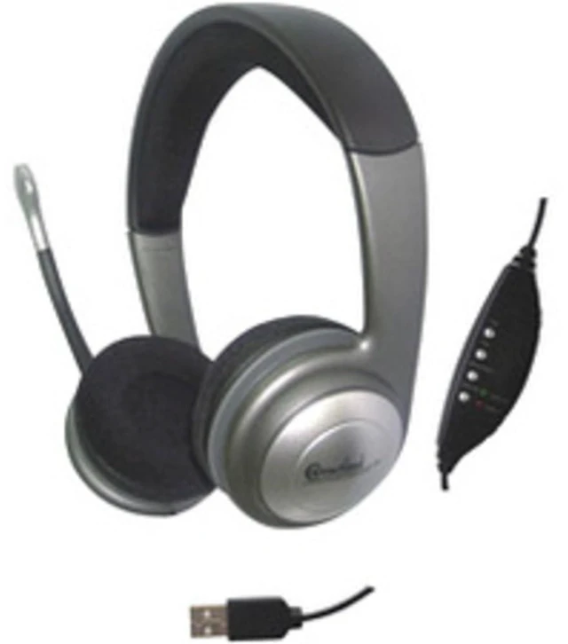 Main image of USB Wired Headset with Microphone for PC, Stereo Headphones with Boom Mic, In-Line Controls for Volume & Mic Mute, Compatible with Windows and Mac