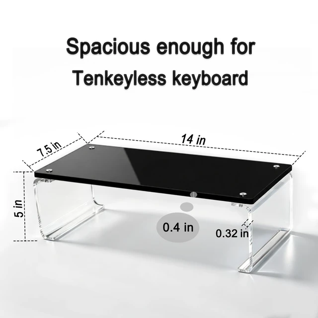 Alt view image 2 of 5 - GRASS BROOK Acrylic Monitor & Laptop Stand Riser L14 x H5, Black