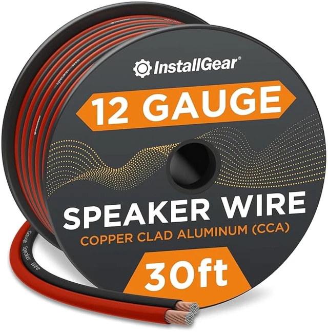 Main image of InstallGear 12 Gauge AWG 30ft Speaker Wire True Spec and Soft Touch Cable - Speaker Wire 12 Gauge - Red/Black (Great Use for Car Speakers Stereos, Home Theater Speakers, Surround Sound, Radio)