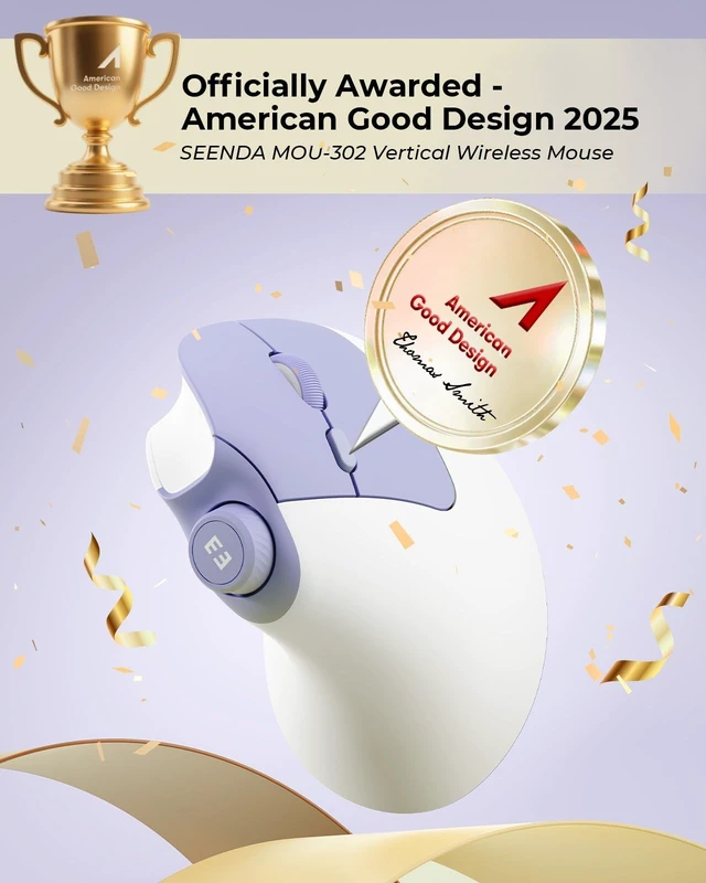 Alt view image 4 of 5 - seenda MOU-302 Wireless Bluetooth Ergonomic Vertical Mouse with Volume Knob