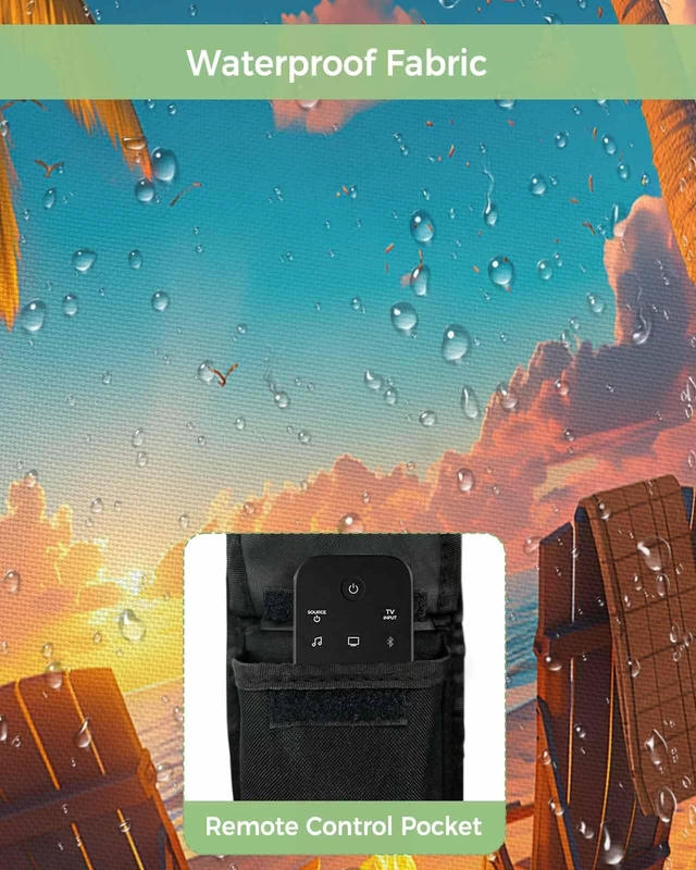 Alt view image 4 of 5 - Outdoor TV Cover Fall Sunset Rocking Chair Vacation Beach Waterproof Weatherproof TV Covers for 60 to 65 Inch Outside Flat Screen TV Protector Shield 58"W x 37"H x 4.5"D