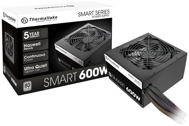 Main image of Thermaltake SMART 600W ATX 12V V2.3/EPS 12V 80 Plus Certified Active PFC Power Supply PS-SPD-0600NPCWUS-W