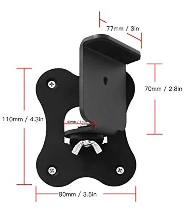 Alt view image 3 of 5 - Diyeeni Speaker Wall Mount for HW Q930B, Q930C, Q990B, Q990C, SX Q990B, Adjustable, Metal, Wall Mount, Black