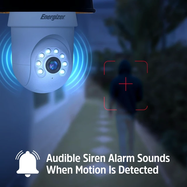 Alt view image 5 of 5 - Energizer Smart Socket Camera, 2K QHD Outdoor Light Bulb Security Camera, 5GHz/2.4GHz, Pan & Tilt Auto Motion Tracking, 2-Way Audio, Night Vision, Recording, Alerts, Voice Control with Alexa & Google