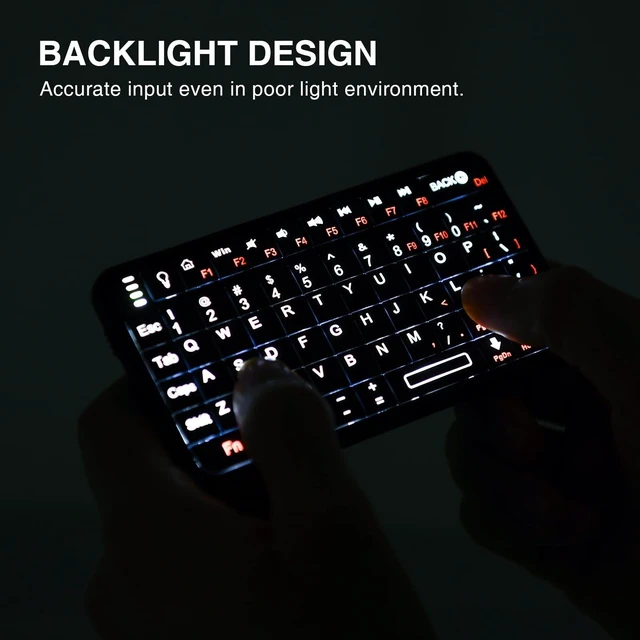 Alt view image 3 of 5 - Rii Bluetooth Keyboard, Wireless Mini Keyboard with Backlit
