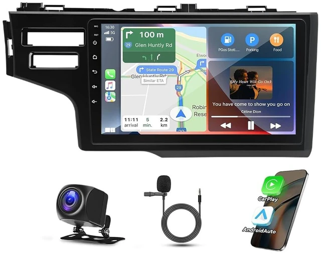 Main image of 9 Inch Android 13 Car Stereo for Honda Fit 2014-2018 IPS HD Touch Screen Double Din Car Audio Receiver w/Wireless Carplay Android Auto GPS Navigation Bluetooth WiFi SWC BT Backup Camera Mic, 2+