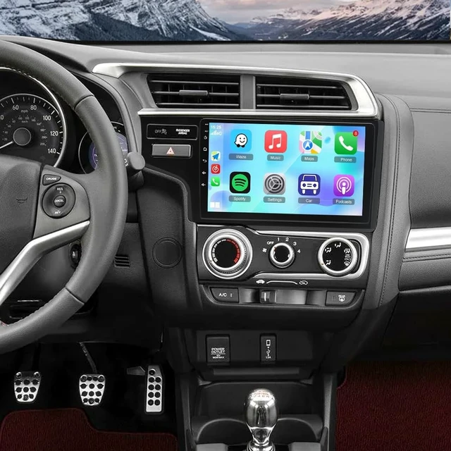 Alt view image 3 of 5 - 9 Inch Android 13 Car Stereo for Honda Fit 2014-2018 IPS HD Touch Screen Double Din Car Audio Receiver w/Wireless Carplay Android Auto GPS Navigation Bluetooth WiFi SWC BT Backup Camera Mic, 2+