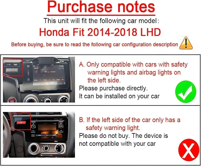 Alt view image 2 of 5 - 9 Inch Android 13 Car Stereo for Honda Fit 2014-2018 IPS HD Touch Screen Double Din Car Audio Receiver w/Wireless Carplay Android Auto GPS Navigation Bluetooth WiFi SWC BT Backup Camera Mic, 2+
