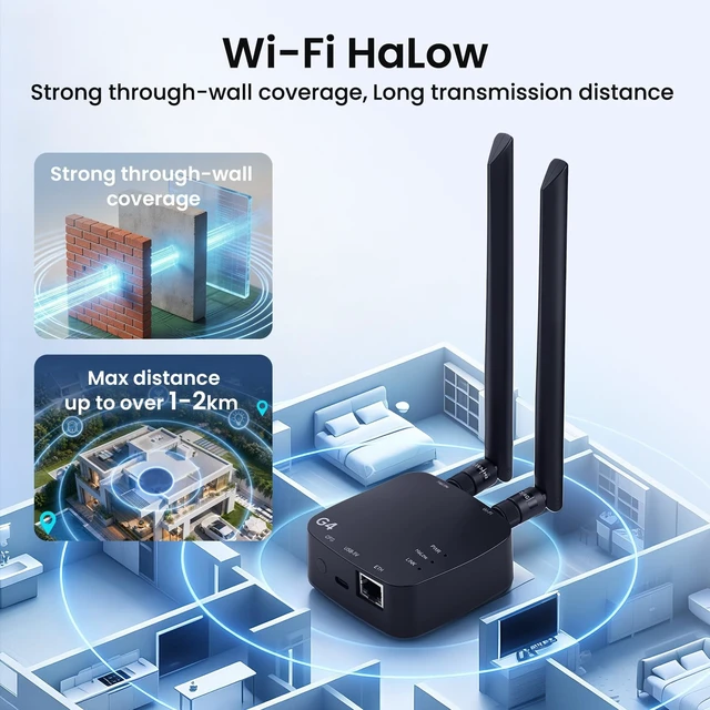 Alt view image 3 of 5 - ELECROW WiFi HaLow Gateway - ThinkNode G4 WiFi HaLow Bridge 802.11ah