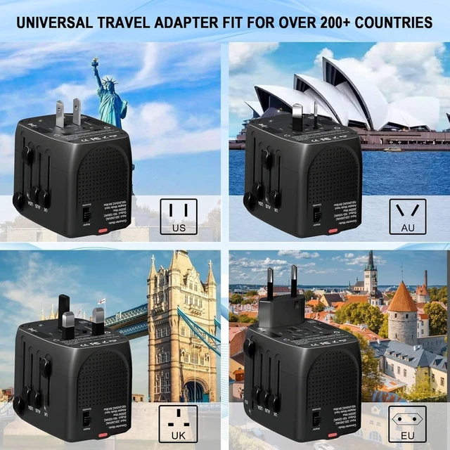 Alt view image 5 of 5 - SARQW Travel Converter Adapter Voltage Converter that Steps Down 220 Volts to 110 Volts for use in Over 200 Countries,Including The U.S., U.K., Europe, and Australia (Dark Gray)