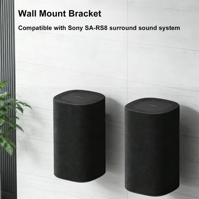 Alt view image 2 of 5 - OCXLLEATLY Pair Wall Mount Brackets Compatible with Sony SA-RS8 Wireless Rear Speakers System, Surround Speakers Metal Holder Heavy-Duty Support, Black