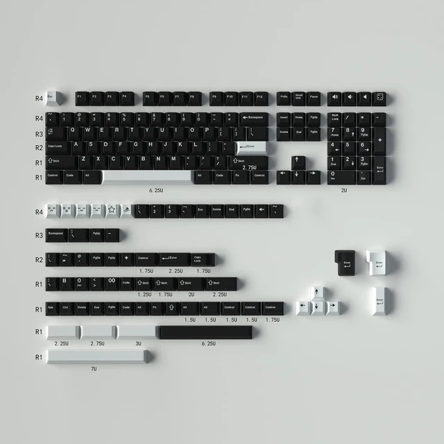 Main image of Sumgsn WOB Keycaps 172 Keys Cherry Profile Black Double Shot Keycaps Set