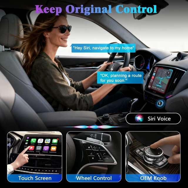Alt view image 4 of 5 - 2026 Wireless CarPlay Adapter Upgrade Wired CarPlay to Wireless, Mini USB Design for Cars with Built-in Wired Apple CarPlay Plug and Play Easy Use Fast Stable Connection Car Play for iPh