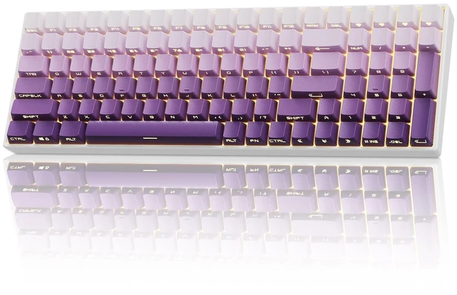 Main image of ZORNHER ZH100 Wireless Mechanical Keyboard,98% Purple Creamy Keyboard with Number Pad,Full Size Gaming Keyboard,Lighted Up PBT Dipped Keycaps,Creamy Sounding Linear Switches