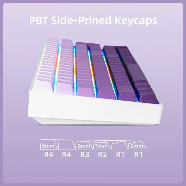 Alt view image 4 of 5 - ZORNHER ZH100 Wireless Mechanical Keyboard,98% Purple Creamy Keyboard with Number Pad,Full Size Gaming Keyboard,Lighted Up PBT Dipped Keycaps,Creamy Sounding Linear Switches