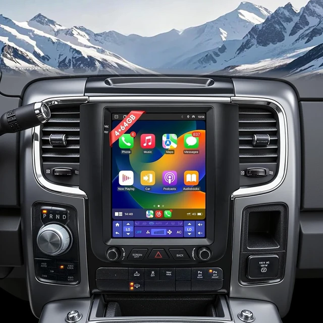 Alt view image 2 of 5 - 9.7" T-Style Car Radio for 2013-2018 Dodge Ram 1500 2500 3500 8Core-Head Unit 4GB+64GB with CarPlay/Android Auto Touch Screen with 1080P Backup Camera Stereo Upgrade for for A/C Auto
