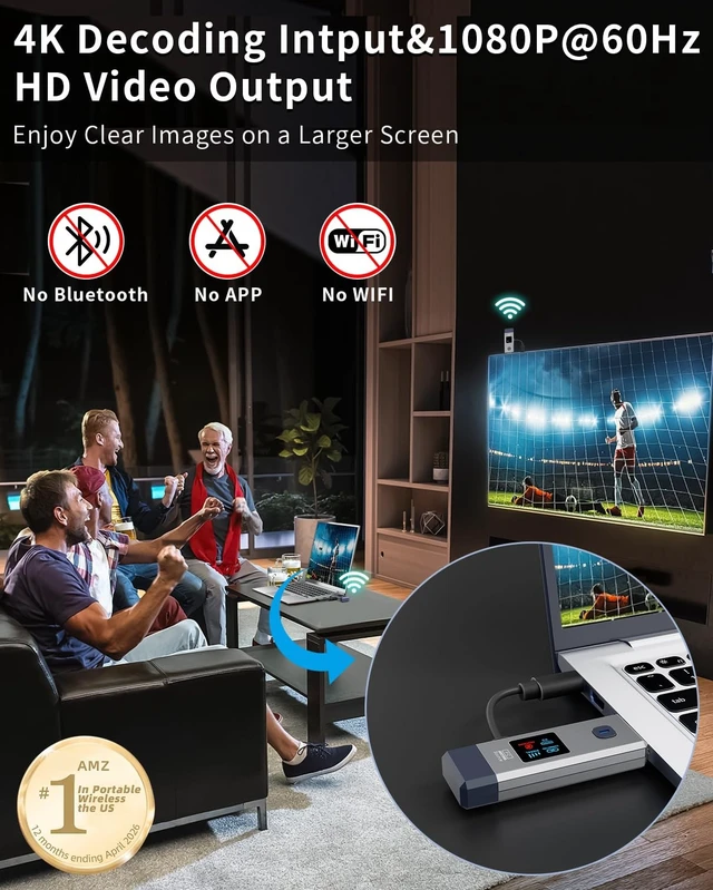 Alt view image 3 of 5 - Wireless HDMI Transmitter and Receiver 328ft/100m Extender 1080P Output