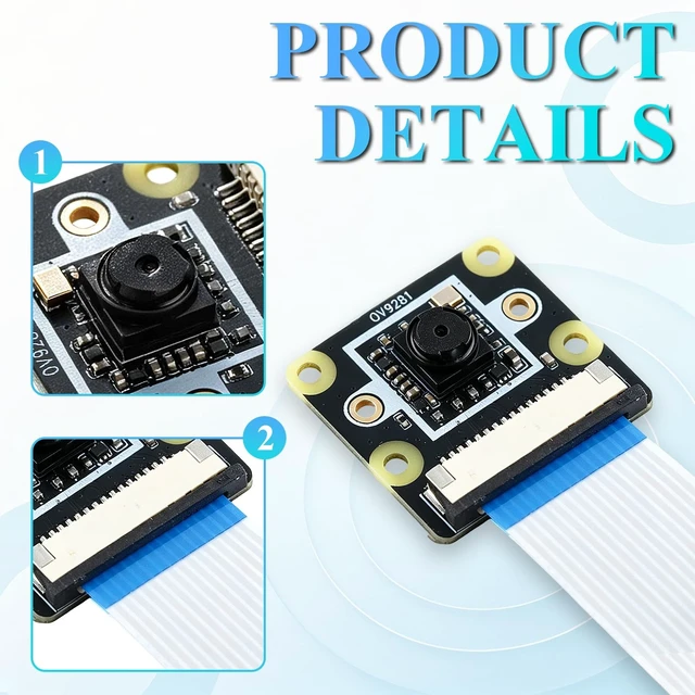 Alt view image 2 of 5 - 2PCS 120fps Monochrome Global Shutter Camera Module, 1MP OV9281 Sensor 79 FOV Compatible with Raspberry Pi 5 / 4B+ / 3B+ / 3B/ Zero