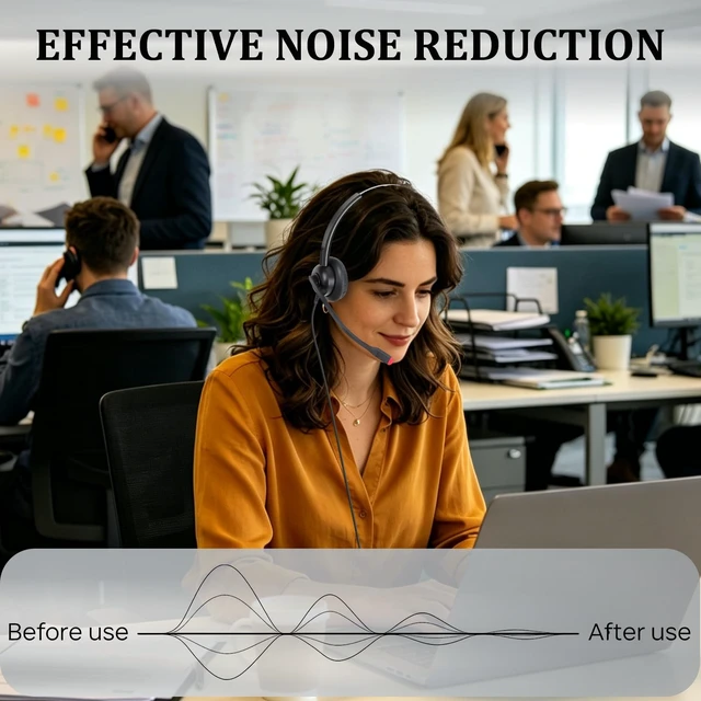 Alt view image 2 of 5 - Callez Mono USB Computer Headset with Noise Cancelling Mic