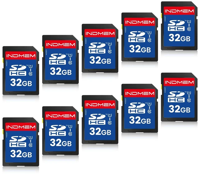 Main image of SD Card 32GB, 10-Pack UHS-I Class 10 MLC Flash Memory Cards, High Speed Full HD Video Recording Secure Digital Cards for Camera DSLR Action Cam Camcorder Phone Digital Device