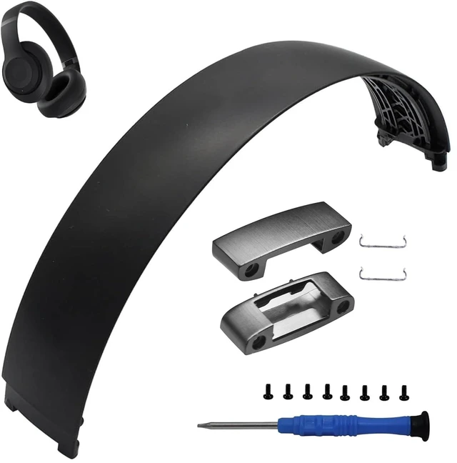 Main image of umvowuxa 2 Sets Studio Pro Headband Replacement Parts & Replacement Hinge Compatible with Beats Studio Pro and Studio 3 Headphones, Studio Pro Replacement Headband Metal Repair Parts (Black)