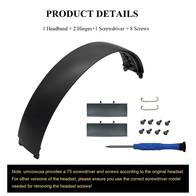 Alt view image 5 of 5 - umvowuxa 2 Sets Studio Pro Headband Replacement Parts & Replacement Hinge Compatible with Beats Studio Pro and Studio 3 Headphones, Studio Pro Replacement Headband Metal Repair Parts (Black)