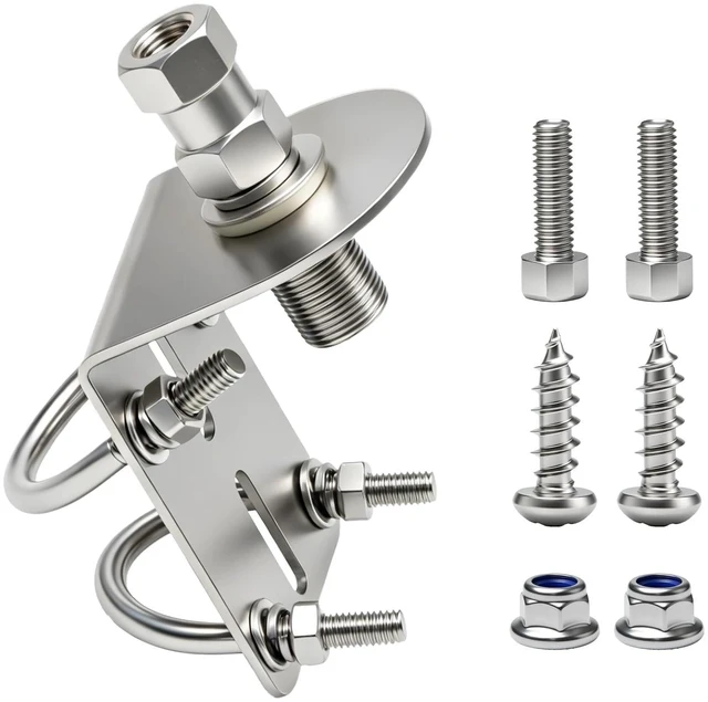 Main image of LQYLMY CB Radio Antenna Mount Bracket with SO-239 Stub 3/8-24 Thread