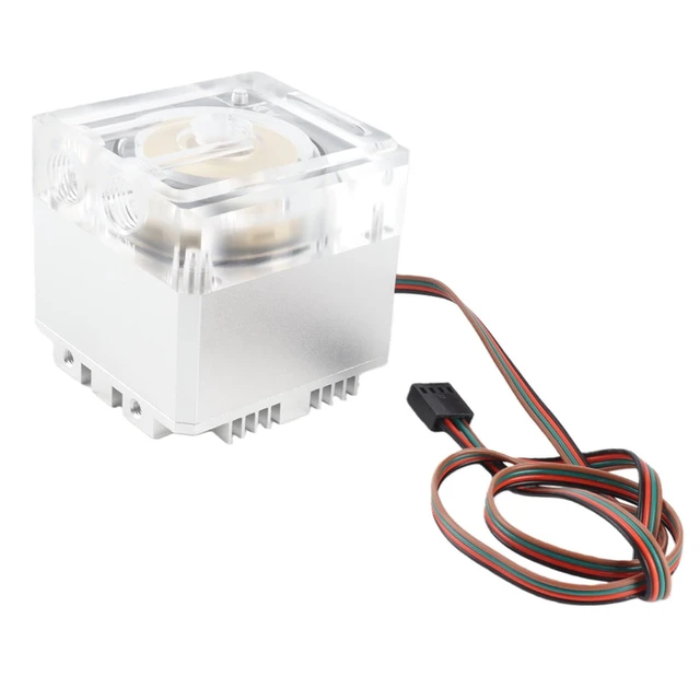 Alt view image 3 of 5 - Silver CPU Water Cooling Pump - 800L/H, 3.5M Head, 3000RPM for PC Cooling System