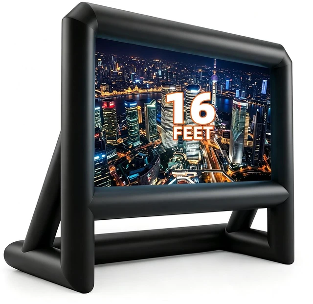 Main image of 16FT Projector Screen Outdoor, Inflatable Movie Screen with 110v Air Blower