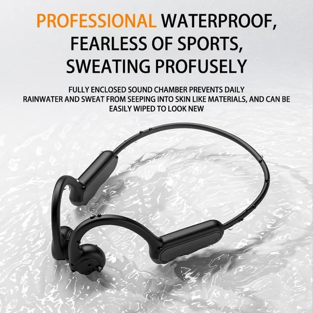 Alt view image 5 of 5 - AYI True Bone Conduction Bluetooth Headphones Open Ear Headset Painless Wear Stereo Earphone 11H Playtime Lightweight Stable & Comfortable Sports Headphone for Driving Bicycling Running Skiing-White