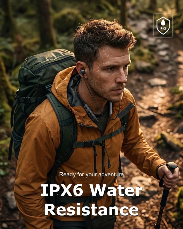 Alt view image 5 of 5 - Neckband Bluetooth Headphones with Qualcomm aptX-HD, 70H Wireless Earbuds