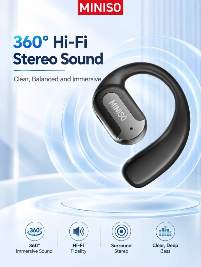 Alt view image 5 of 5 - MINISO MS220 Open Ear Earhook Wireless Earbuds with ANC Noise Cancellation
