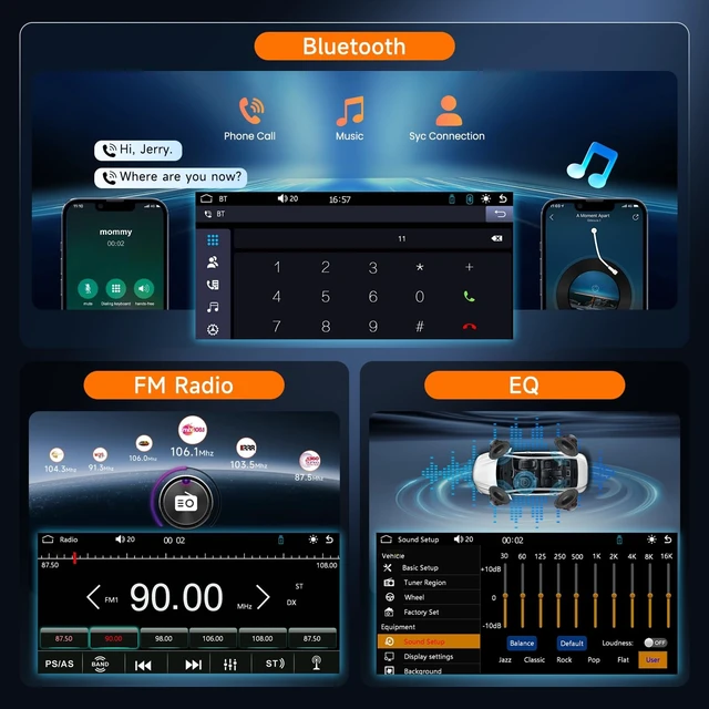 Alt view image 4 of 5 - Driauto Single Din Touchscreen Stereo with Wireless Carplay Android Auto
