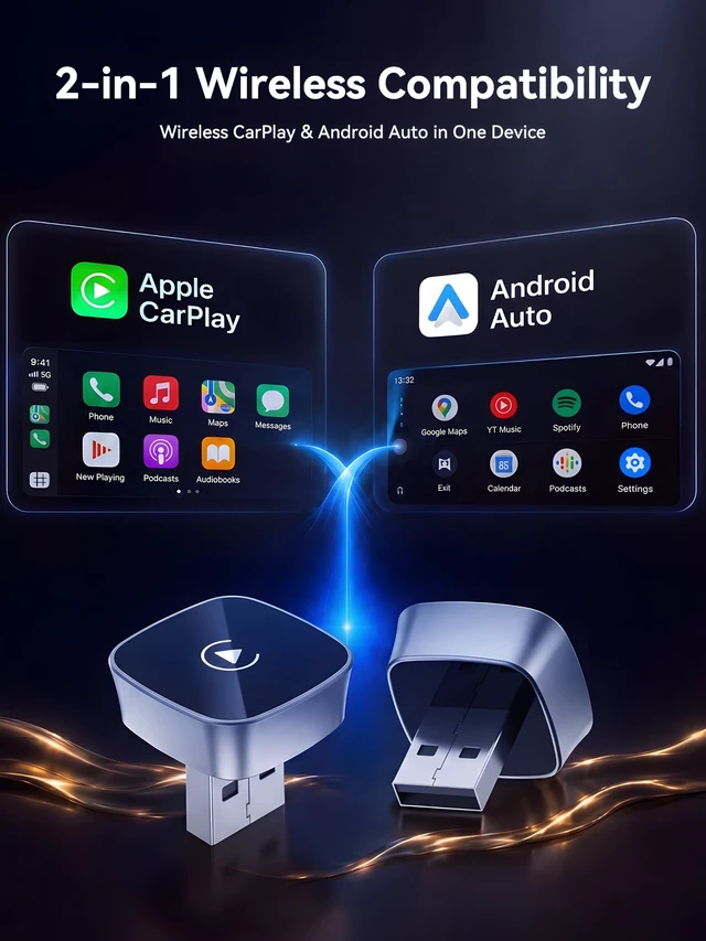 Alt view image 2 of 5 - Spedal Wireless CarPlay Adapter for iPhone & Android Auto, 2-in-1