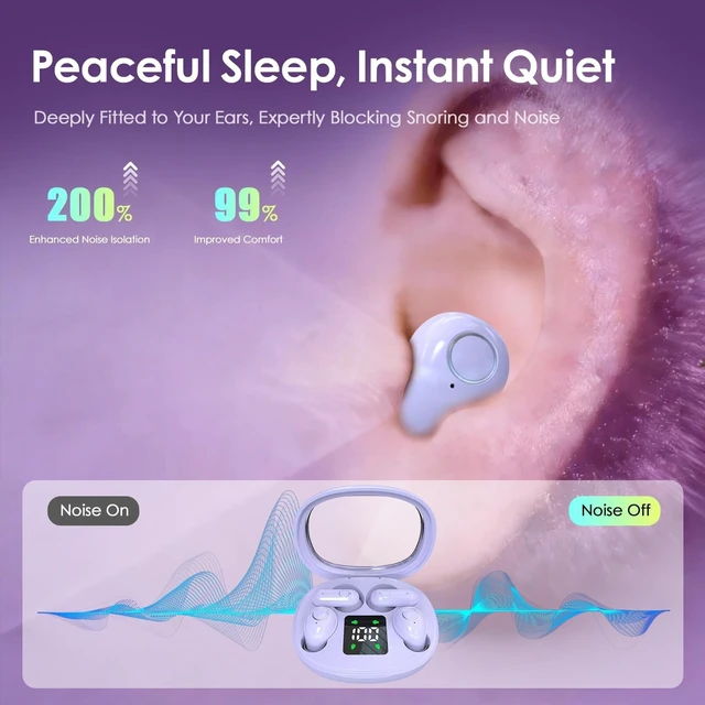 Alt view image 3 of 5 - AIKESI Mini Wireless Sleep Earphones, Designed for Side Sleepers Invisible Flat Earbuds, Comfortable for Small Ears, Discreet in-Ear Design, Skin-Friendly, Ideal for Women and Work Use (Black)