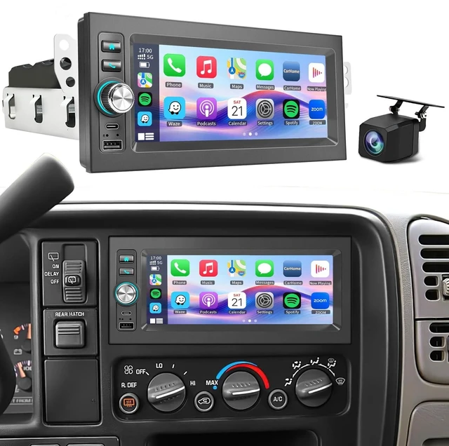 Main image of Plug and Play 1.5 Din Car Radio for Chevy Suburban 1995-2002,Tahoe 1995-2002Silverado 1996-2002, Blazer 1998-2001for GMC Yukon 1995-2002Sierra 1999-2003.6.9 Inch with Carplay Android Auto AM/FM