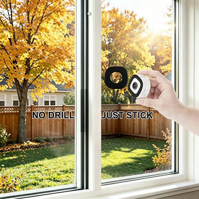 Alt view image 5 of 5 - Zmodo 2.5K QHD Inside-Out Security Camera, Pet/Baby Care/Any Glass Surface