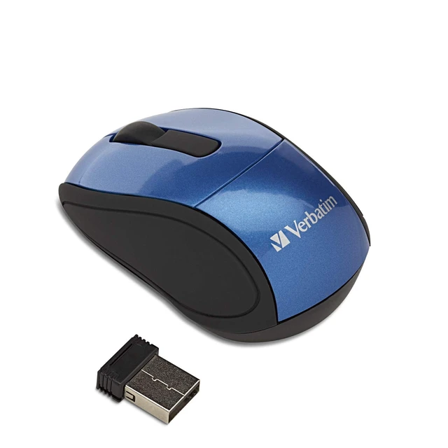 Alt view image 3 of 5 - Verbatim 2.4G Wireless Mini Travel Optical Mouse with Nano Receiver for Mac and PC - Blue