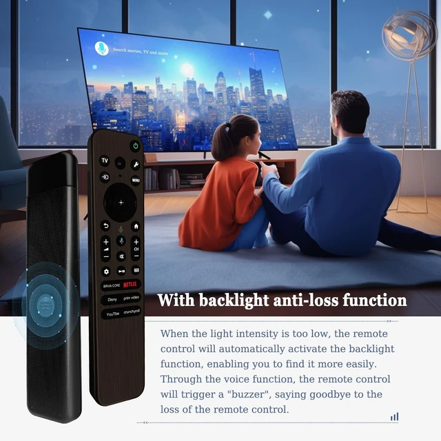 Alt view image 3 of 5 - RMF-TX910U Voice Replacement Remote fit for Sony with Backlit Keys,for TVs from 2023 and 2024,Compatible with BRAVIA XR/KD/XR Series X77L A95L X95L X93L A80L X90L A75L etc,Has Remote Finder