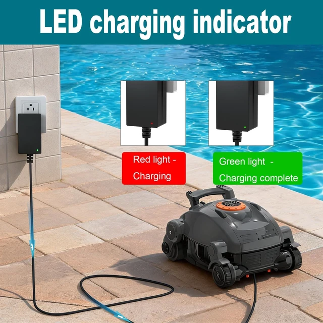 Alt view image 3 of 5 - 25.2V Charger for Gosvor Robotic Pool Cleaner Only Compatible with Gosvor Pivot GS10 GS-10 21.6V Li-ion Battery Power Adapter Cord