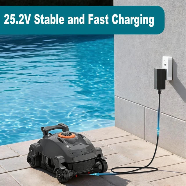 Alt view image 4 of 5 - 25.2V Charger for Gosvor Robotic Pool Cleaner Only Compatible with Gosvor Pivot GS10 GS-10 21.6V Li-ion Battery Power Adapter Cord
