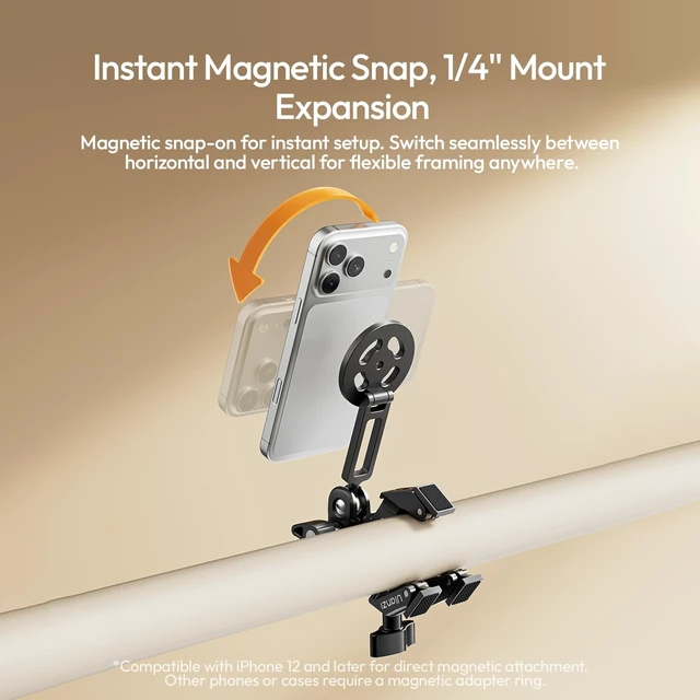 Alt view image 2 of 5 - ULANZI EA03 Magnetic Mount Kit with Super Clamp, Adaptive Desk C-Clamp