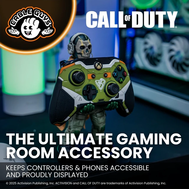 Alt view image 2 of 5 - Cableguys Call of Duty Ghost Warzone Controller Holder & Phone Stand - Gaming Accessories for Room and Desk Setup, Holder Compatible with Xbox, PlayStation & Most Standard Game Controllers