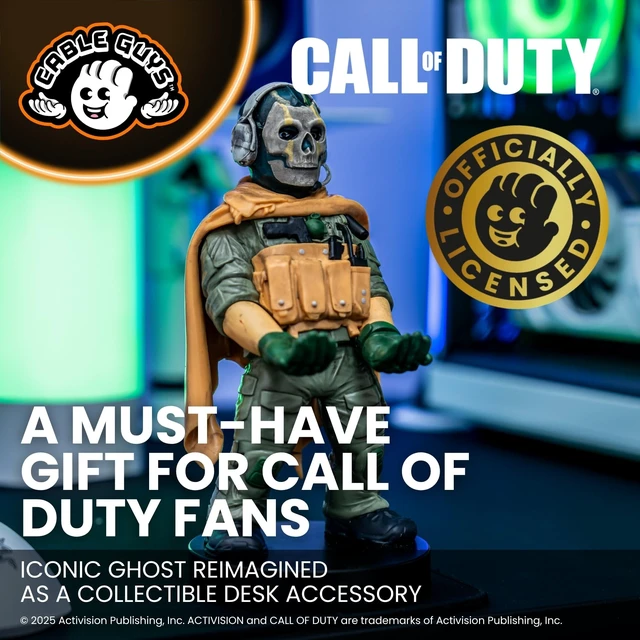 Alt view image 4 of 5 - Cableguys Call of Duty Ghost Warzone Controller Holder & Phone Stand - Gaming Accessories for Room and Desk Setup, Holder Compatible with Xbox, PlayStation & Most Standard Game Controllers