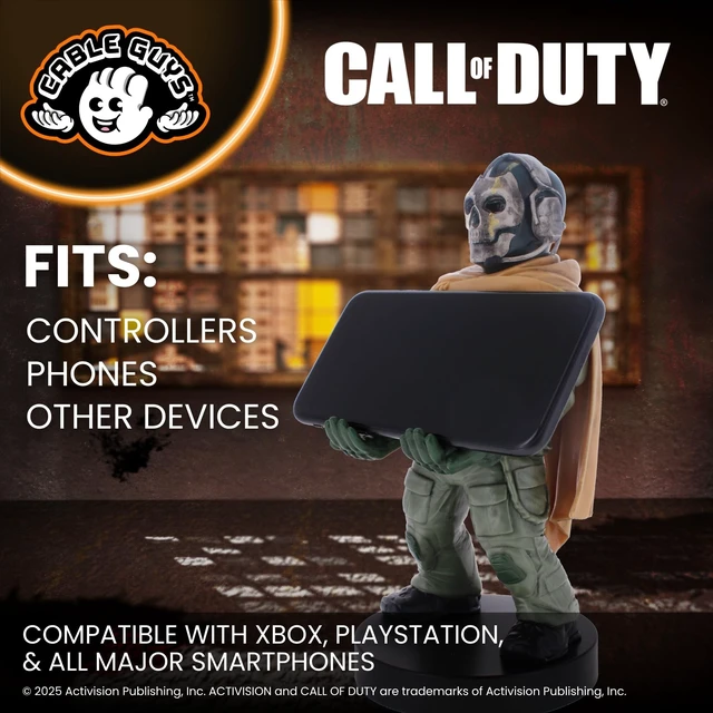 Alt view image 5 of 5 - Cableguys Call of Duty Ghost Warzone Controller Holder & Phone Stand - Gaming Accessories for Room and Desk Setup, Holder Compatible with Xbox, PlayStation & Most Standard Game Controllers