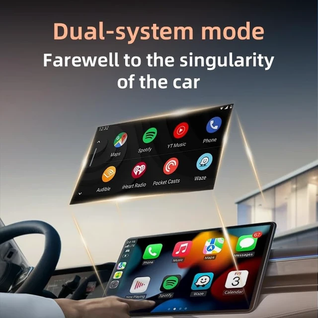 Alt view image 3 of 5 - Wireless CarPlay & Android Auto Adapter, 2-in-1 USB-A Dongle for Factory Wired Cars, WiFi 6 + Bluetooth 5.4, Fast Reconnect, Plug & Play